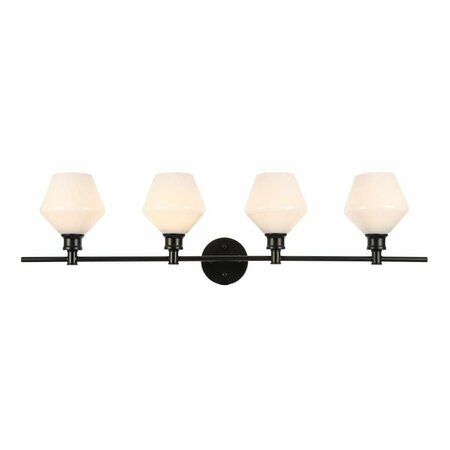 CLING Gene 4 Light Black & Frosted White Glass Wall Sconce CL3475539